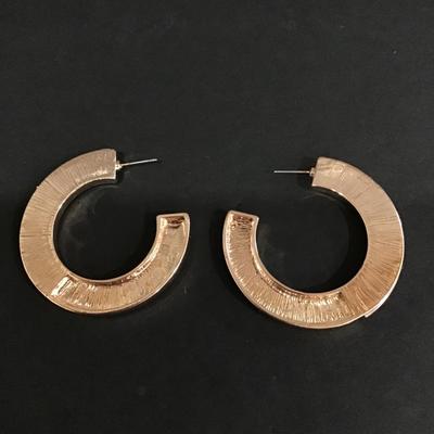 Gold tone large hoop acrylic earrings