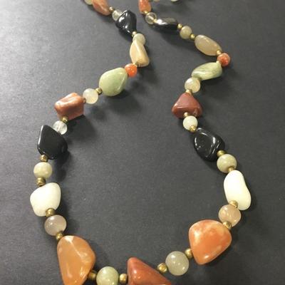 Beautiful, vintage, natural stone necklace, colored crystal necklace
