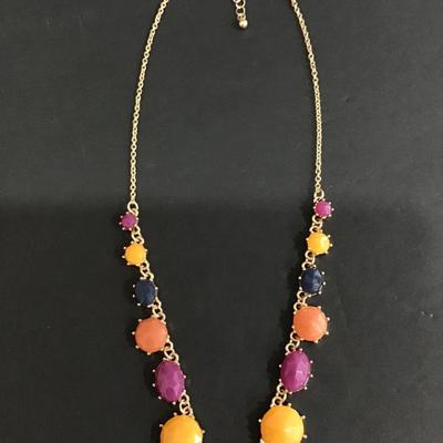 Vintage multicolor lucite art deco style statement necklace
