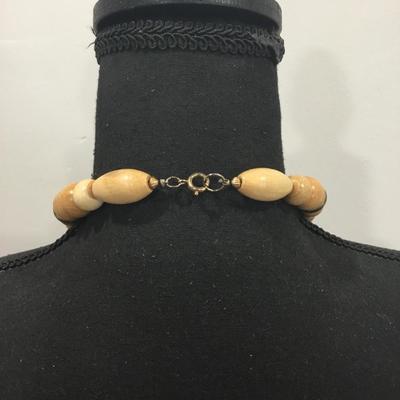 Large, chunky wooden bead statement, necklace