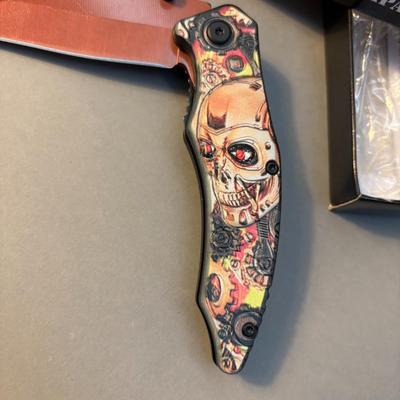 Razor Tactical - Lock Knife - Skull & Gears Handle