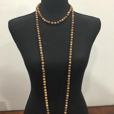 Long picture jasper stone bead necklace. Super cool looking very nice.