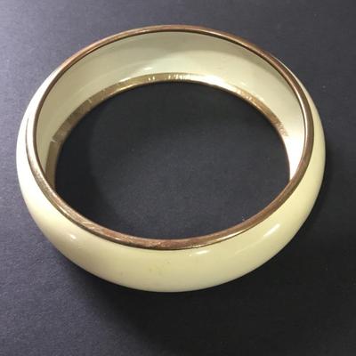 Vintage, gold, toned enamel bangle bracelet
