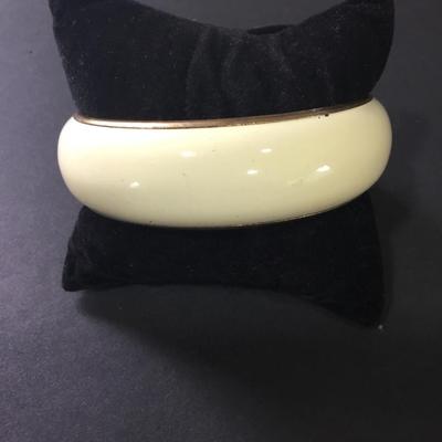 Vintage, gold, toned enamel bangle bracelet