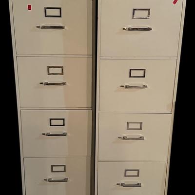 2 four drawer file cabinets
