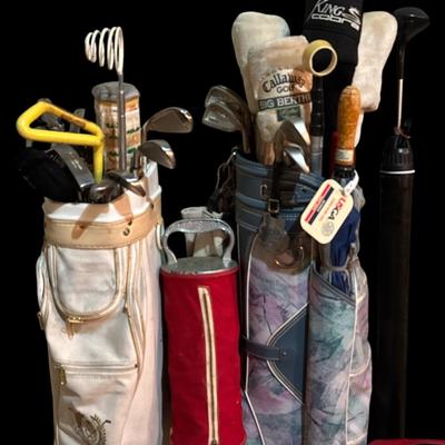 Golf clubs and miscellaneous items