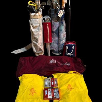 Golf clubs and miscellaneous items