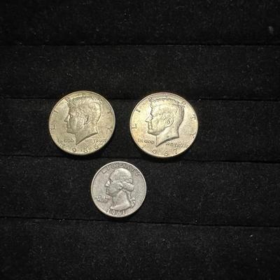 1966 & 1967 KENNEDY HALF DOLLARS AND 1961 QUARTER