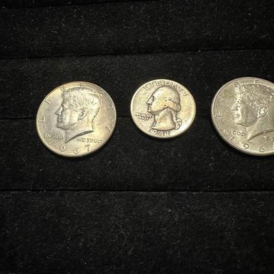 1964 & 1967 KENNEDY HALF DOLLARS AND 1941 QUARTER