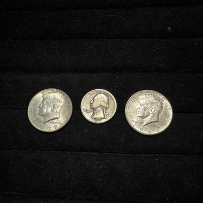 1964 & 1967 KENNEDY HALF DOLLARS AND 1941 QUARTER