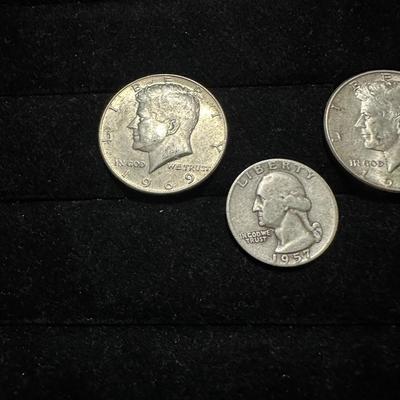 1964 & 1969 KENNEDY HALF DOLLARS AND 1957 QUARTER