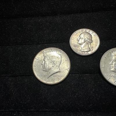 1964 & 1967 KENNEDY HALF DOLLARS AND 1964 QUARTER