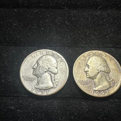 1941, 1942 & 1951 SILVER QUARTERS