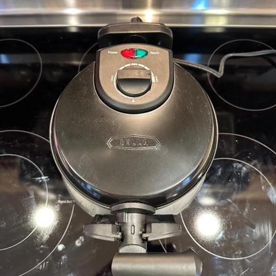 ROTARY WAFFLE MAKER, RIVAL TEFLON GRIDDLE AND A RICE STEAMER