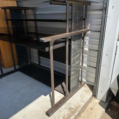 GLASS TOP TIERED DESK