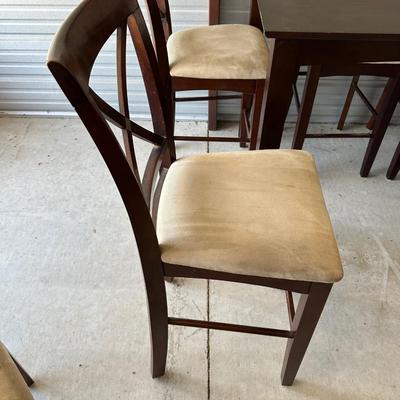 COUNTER HEIGHT DINING TABLE W/BUTTERFLY LEAF AND 8 CHAIRS PLUS A REMOVABLE LAZY SUSAN