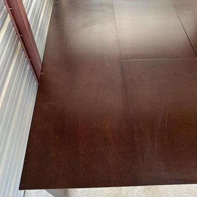 COUNTER HEIGHT DINING TABLE W/BUTTERFLY LEAF AND 8 CHAIRS PLUS A REMOVABLE LAZY SUSAN