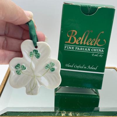 Belleek Ireland Shamrock Ornament