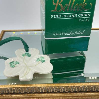 Belleek Ireland Shamrock Ornament
