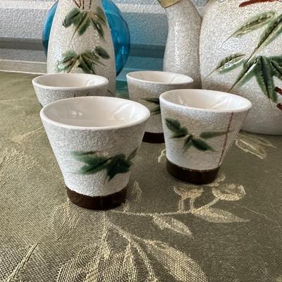 JAPANESE TEA SET AND SHIBATA TOKI TEAPOT PLUS RICE BOWLS AND SPOONS