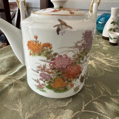 JAPANESE TEA SET AND SHIBATA TOKI TEAPOT PLUS RICE BOWLS AND SPOONS