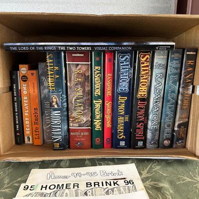 MANY R A SALVATORE NOVELS, COOK BOOKS & ELEMENTARY GRADES YEARBOOKS