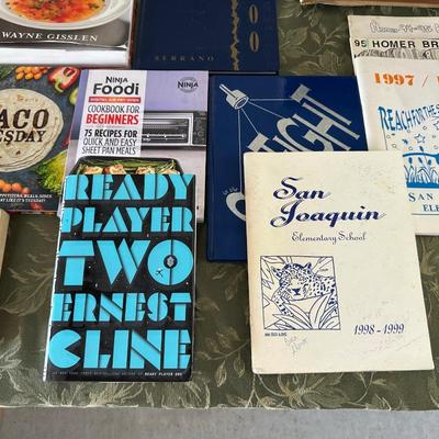 MANY R A SALVATORE NOVELS, COOK BOOKS & ELEMENTARY GRADES YEARBOOKS