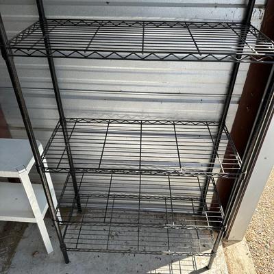 METAL WIRE SHELF AND A SMALL PLASTIC SHELF