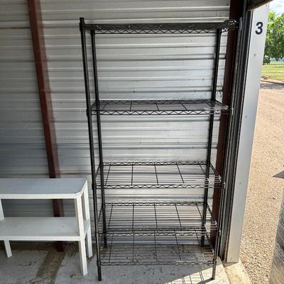 METAL WIRE SHELF AND A SMALL PLASTIC SHELF