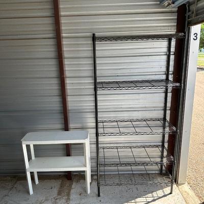 METAL WIRE SHELF AND A SMALL PLASTIC SHELF