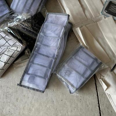 SOFT SIDED ORGANIZERS, 2 LONG CURTAIN PANELS, CLEANING PRODUCTS AND MORE