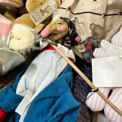 Lot 75 Basket of stuffed animals
