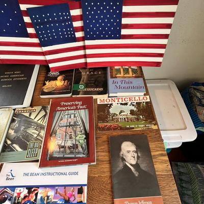 Lot 92 USA lot of books & flags