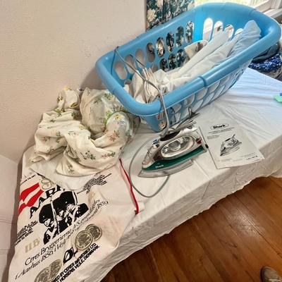 Lot 94 Basket of linens.