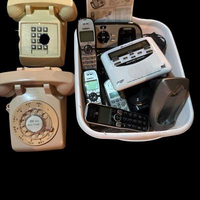 Vintage phones and cordless phones