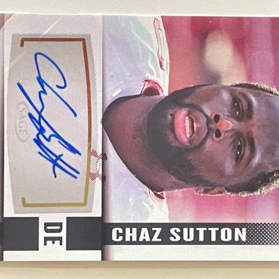 Chaz Sutton signed 2014 Sage Hit #A57 trading card