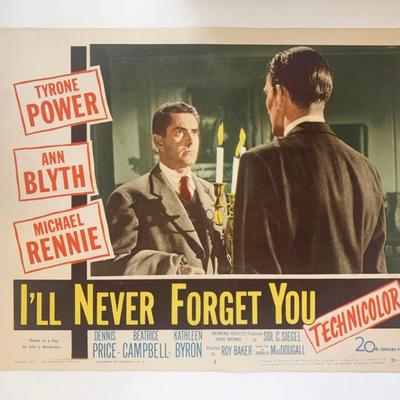 I'll Never Forget You original 1951 vintage lobby card