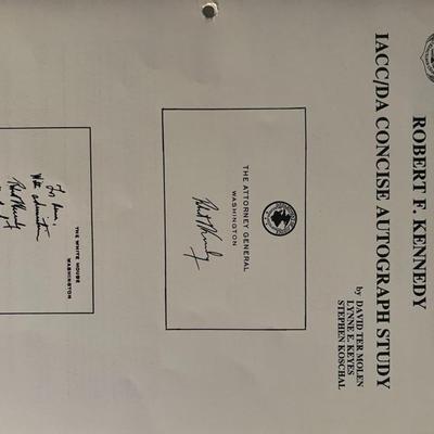 Robert F. Kennedy autograph study book. 9x11 inches