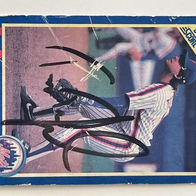 New York Mets Tim Teufel signed 1990 Score trading card