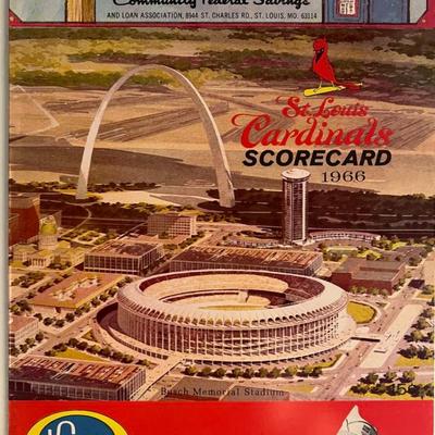 St Louis Cardinals 1966 scorecard. 8x11 inches