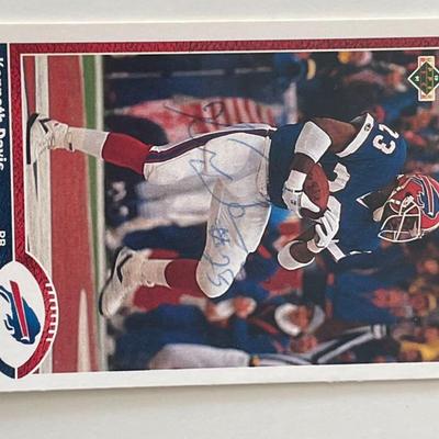 Buffalo Bills Kenneth Davis 1991 Upper Deck #192 signed trading card