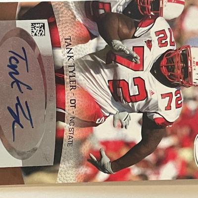 North Carolina State Wolfpack Tank Tyler signed 2007 Sage Hit #A56  trading card