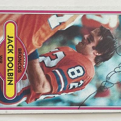 Denver Broncos Jack Dolbin 1990 Topps #176 signed trading card