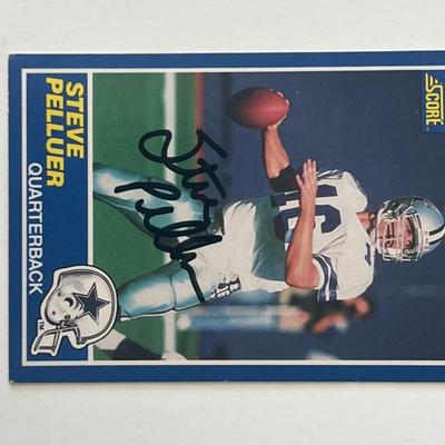 Dallas Cowboys Steve Pelluer 1989 Score #90 signed trading card