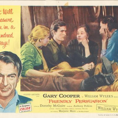 Friendly Persuasion 1956 original vintage lobby card