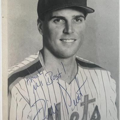 New York Mets Bill Pecota signed postcard