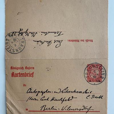 Erich Hartmann signed letter