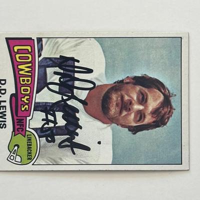 Dallas Cowboys D.D Lewis 1975 Topps #118 signed trading card