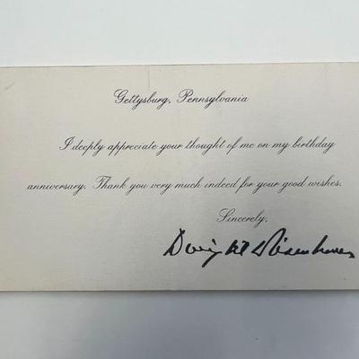 39th US President Dwight D. Eisenhower facsimile printed card