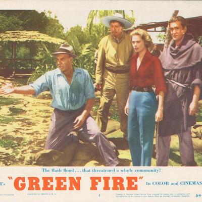 Green Fire 1954 original vintage lobby card